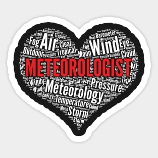 Meteorologist Heart Shape Meteorology Weather Forecast graphic Sticker